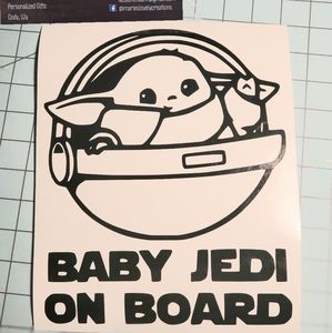Baby Yoda. Baby Jedi On Board Decal